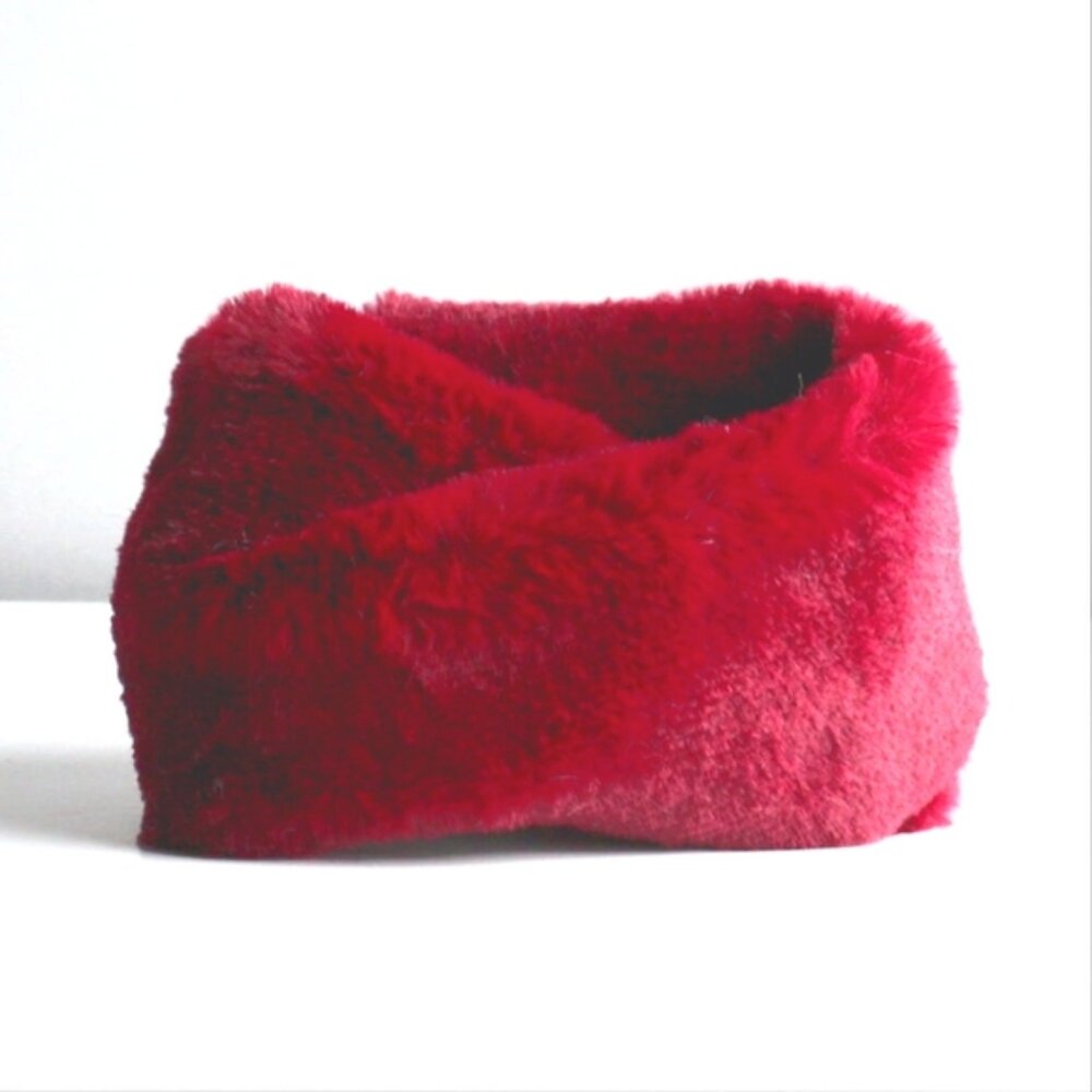 Twisted Infinity Scarf Winter Snood Fleece Faux Fur Red Neck Warmer